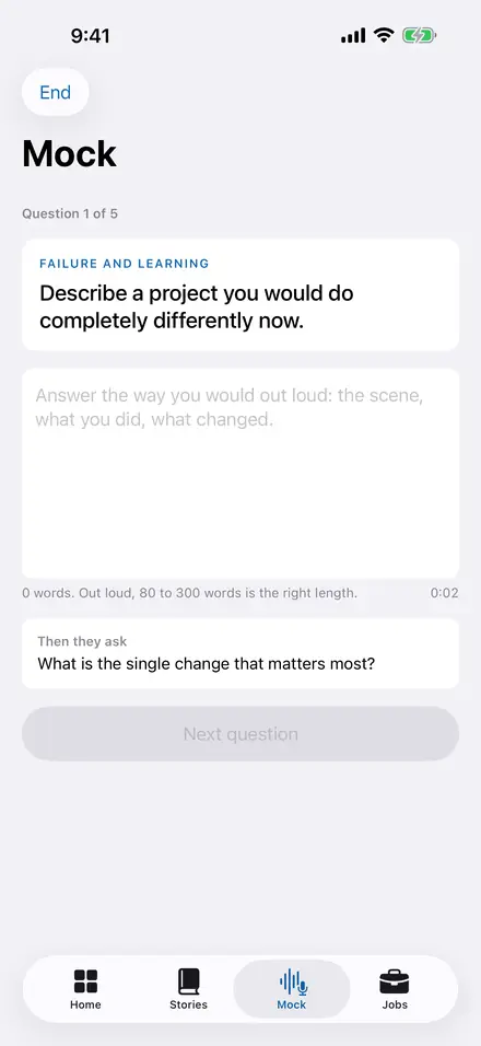 A mock question with the clock running on how long it takes to find a story